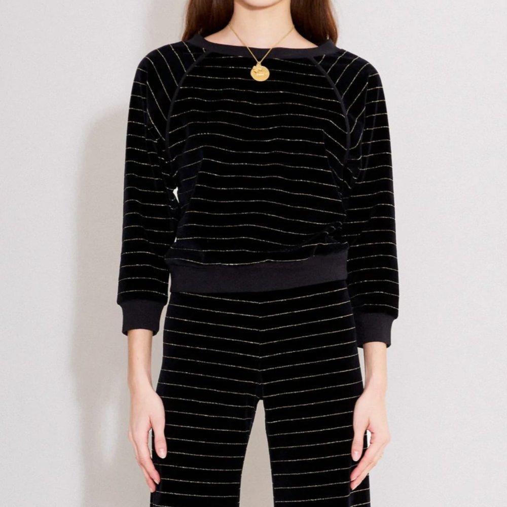 Suzie Kondi The Raglan Top in Lurex Velour, size S